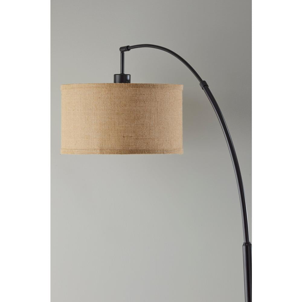 Cozylumi™ 68 Traditional Rotary Switch Antique Bronze Arc Floor Lamp with Burlap Drum