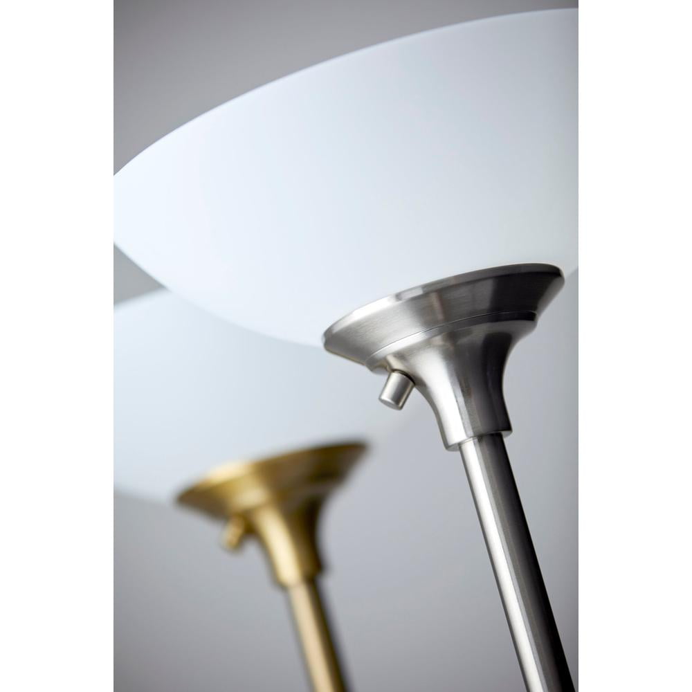 Cozylumi™ Glenn 71" 2-Light Modern Dimmable Brushed Steel Lamp with Frosted Bowl