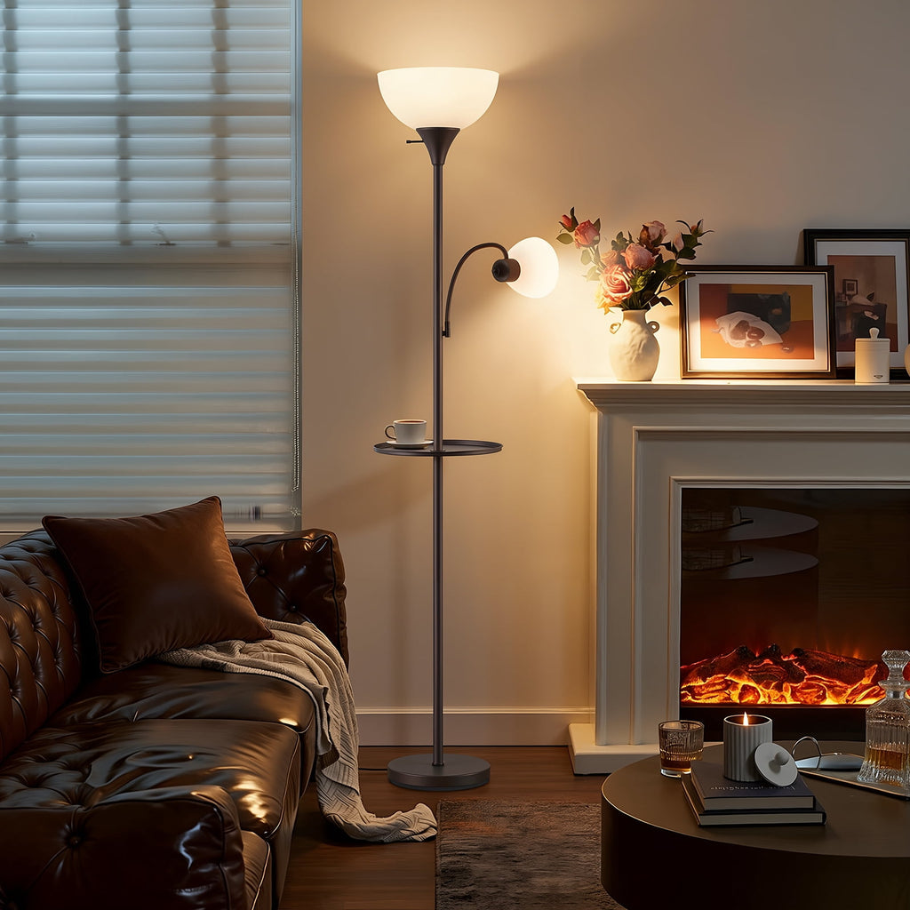 Cozylumi™ 72" Floor Lamp with Table, Adjustable Reading Lights, Modern Floor Lamps for