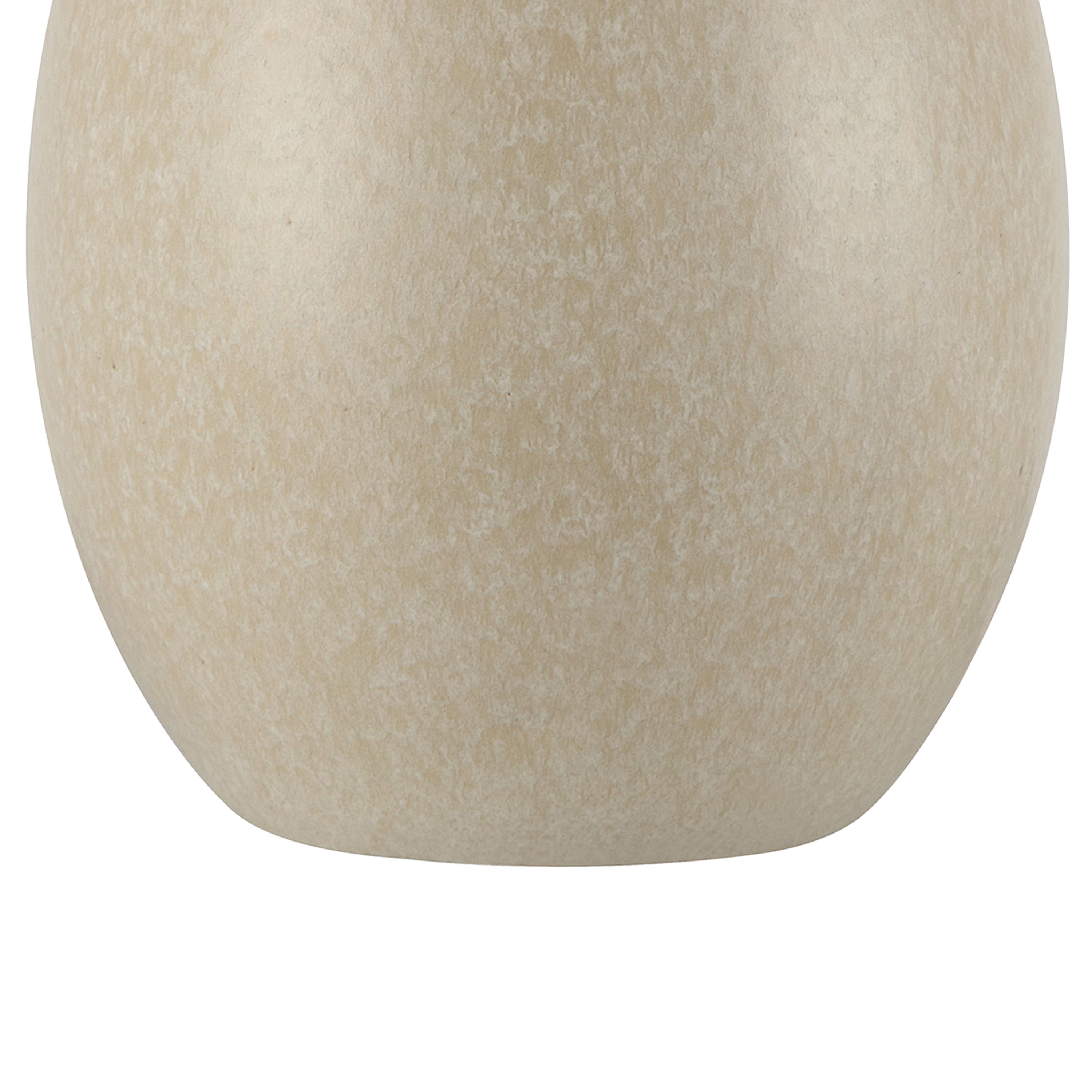 Cozylumi™ Cream Reactive Ceramic Table Lamp with Natural Rattan Shade, 18 in