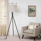 Cozylumi™ Black Tripod Floor Lamp, Mid Century Standing Lamp for Living Room,61" Tall