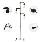 Cozylumi™ Industrial Tree Floor Lamp with 3 Adjustable Rotating Lights, E26 Edison Bulb