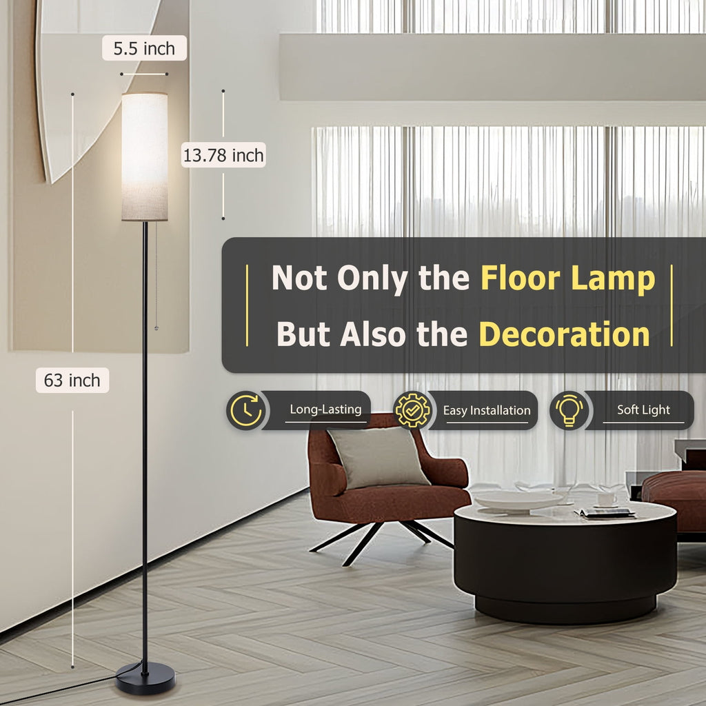 Cozylumi™ Coliware Floor Lamp, Modern Standing Lamp with Lampshade, Tall Reading Pole