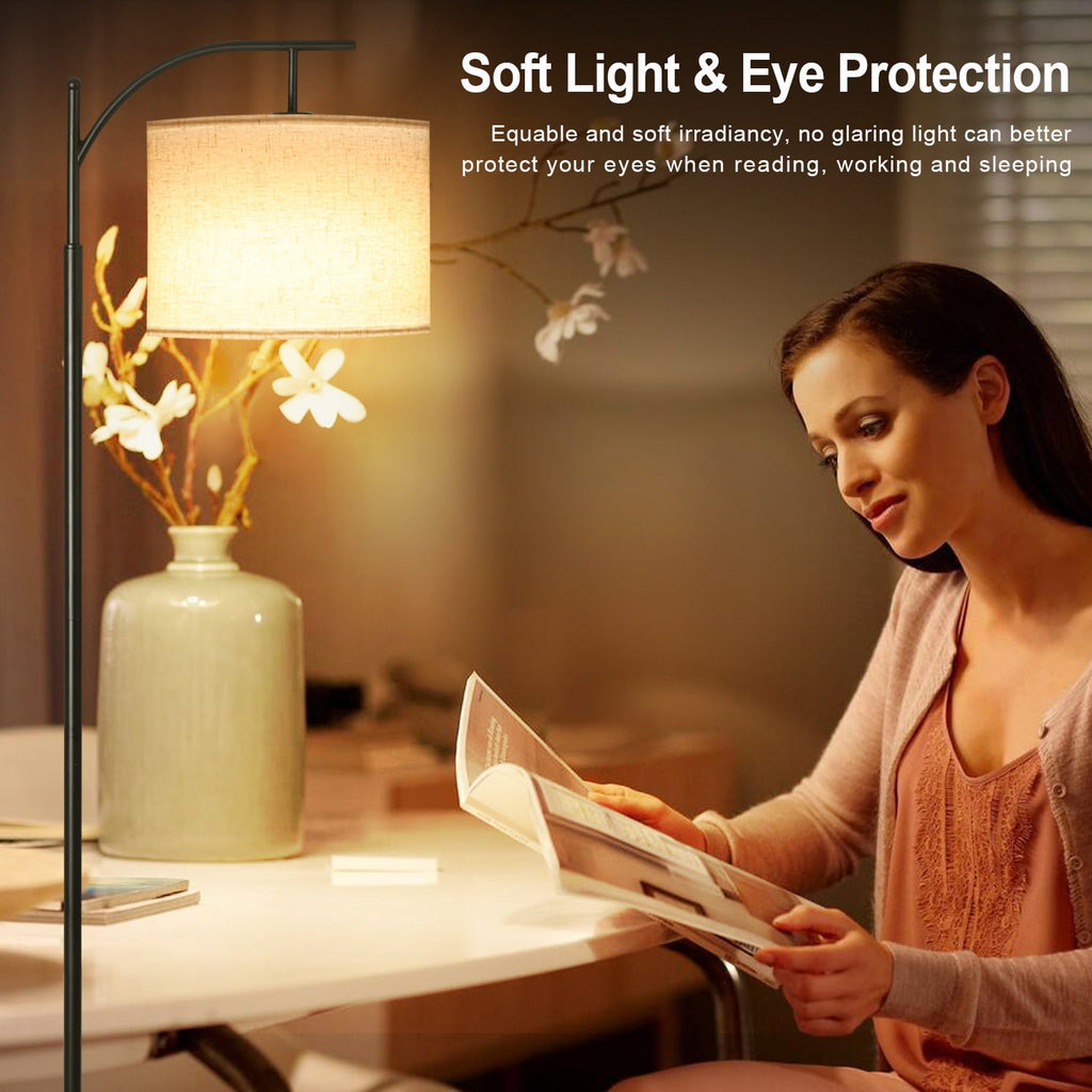 Cozylumi™ Vesteel Floor Lamp, Standing Lamp with 3 Color Temperatures LED Bulb &