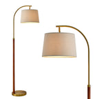 Cozylumi™ 62.5" Farmhouse Floor Lamp with Linen Shade, MDF and Metal, Foot Switch