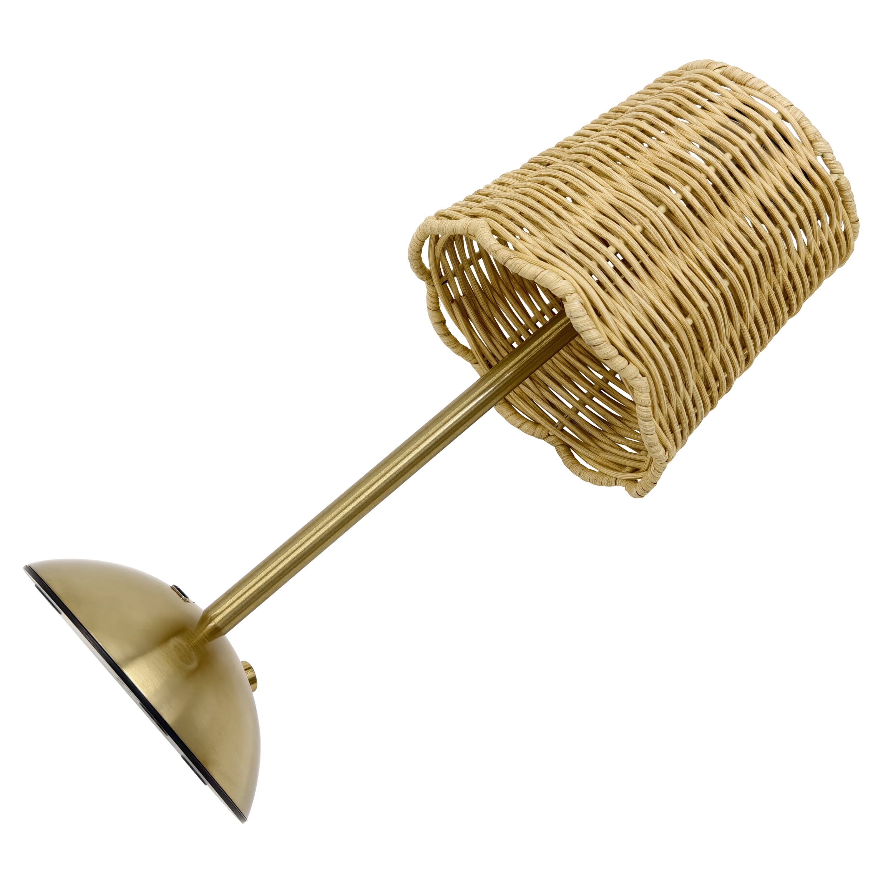 Cozylumi™ Cordless Indoor Rattan and Gold Colored Table Lamp with Touch Switch/Dimmer
