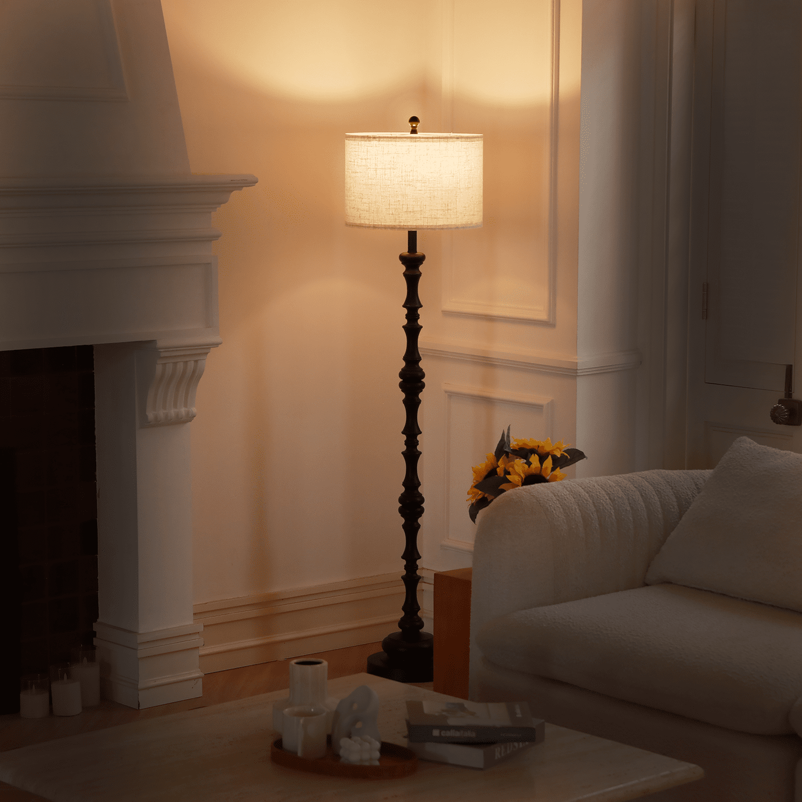 Cozylumi™ Floor Lamps for Living Room with 12W LED Bulb, Vintage Floor Lamp with 3