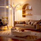 Cozylumi™ 5 Lights Tree Floor Lamp, 83.5" Large Tall Standing Lamp with Drum Linen