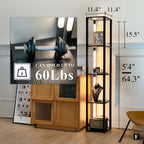 Cozylumi™ FENLO LED Floor Lamp with Shelves, Dimmable Color-Changing 4-Tier Display