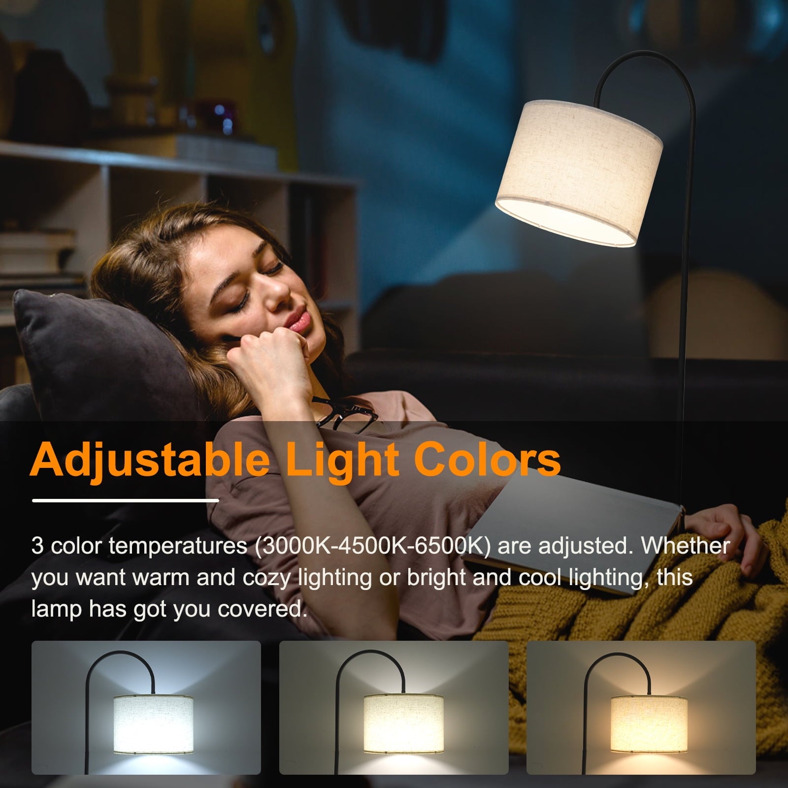 Cozylumi™ Floor Lamp for Living Room with 3 Color Temperature, Modern Standing Lamp
