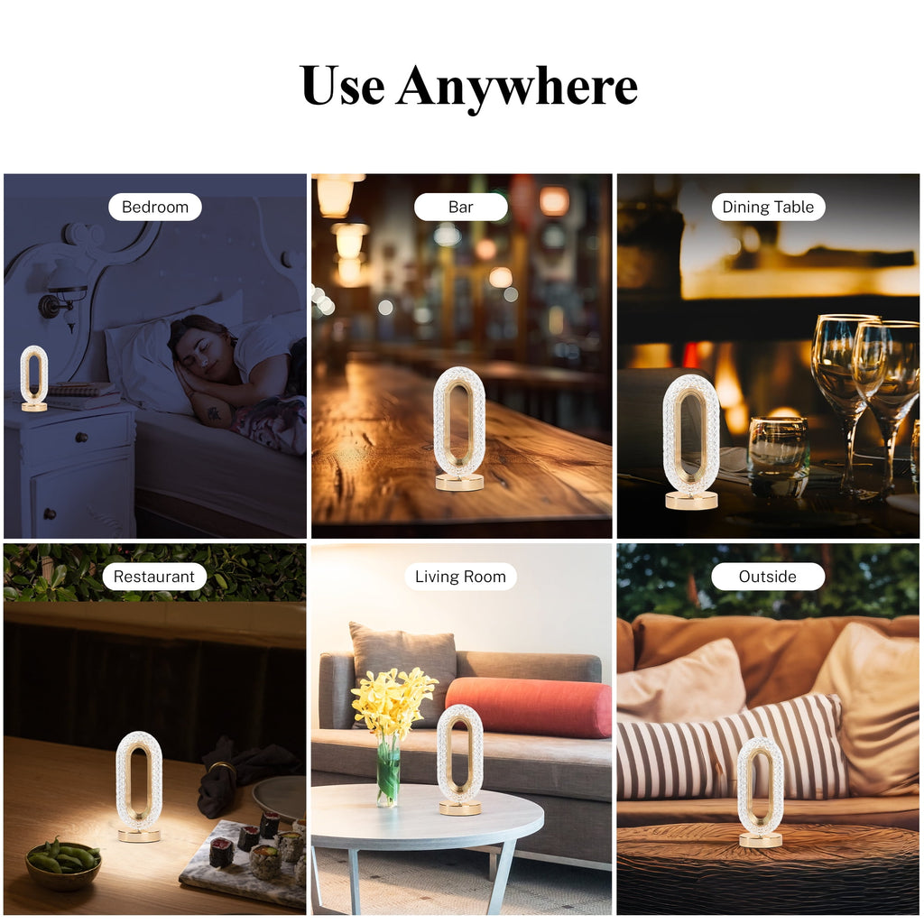 Cozylumi™ Madison Small Table Lamp, Touch Lamps for Bedroom, LED Rechargeable Lamp