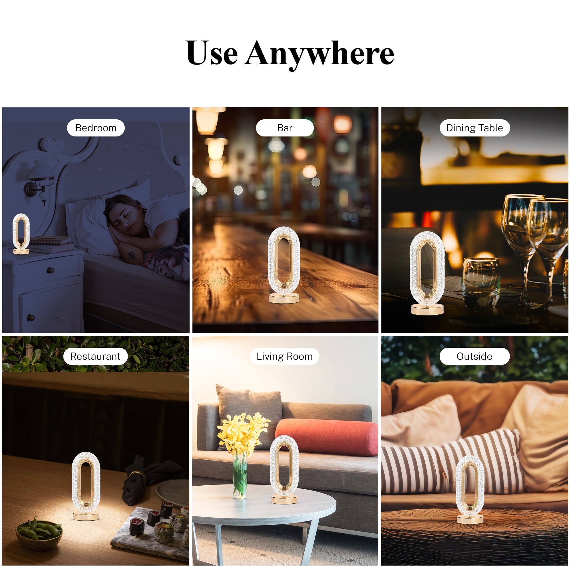 Cozylumi™ Madison Small Table Lamp, Touch Lamps for Bedroom, LED Rechargeable Lamp