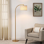 Cozylumi™ DEWENWILS 63.4-Inch Modern Arc Gold Floor Lamps for Living Room, Metal