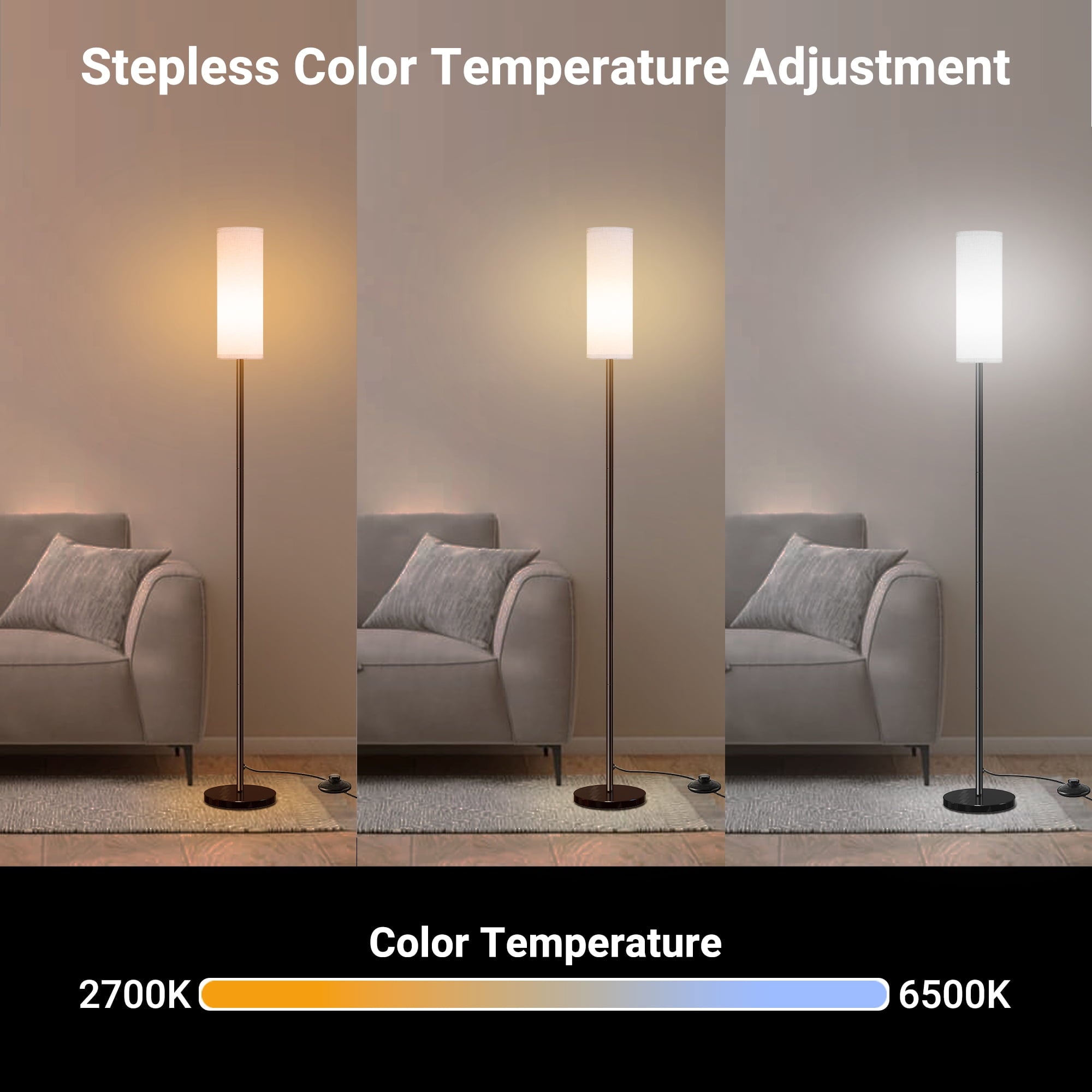 Cozylumi™ RGB Modern Floor Lamp for Living Room, LED Standing Lamp with App Control