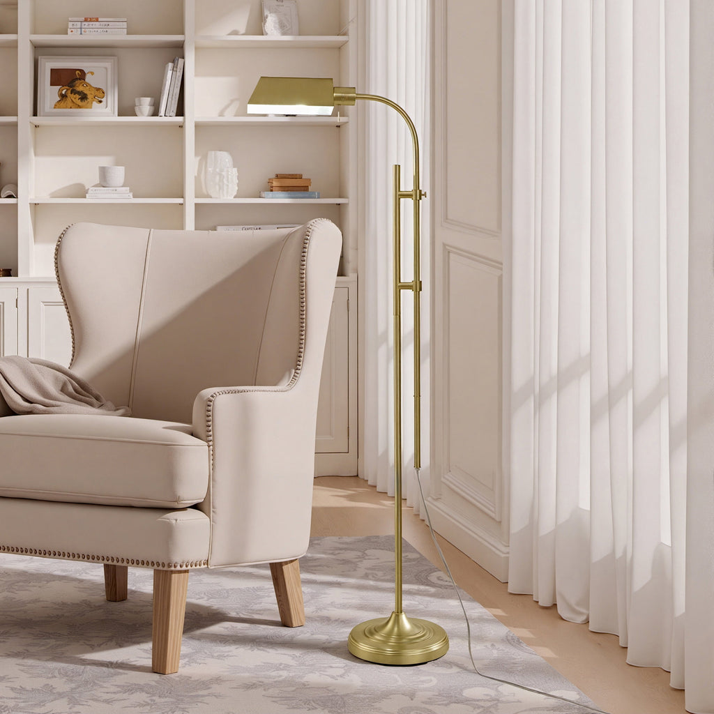 Cozylumi™ 1-Light Modern Adjustable Brass Floor Lamp Gold