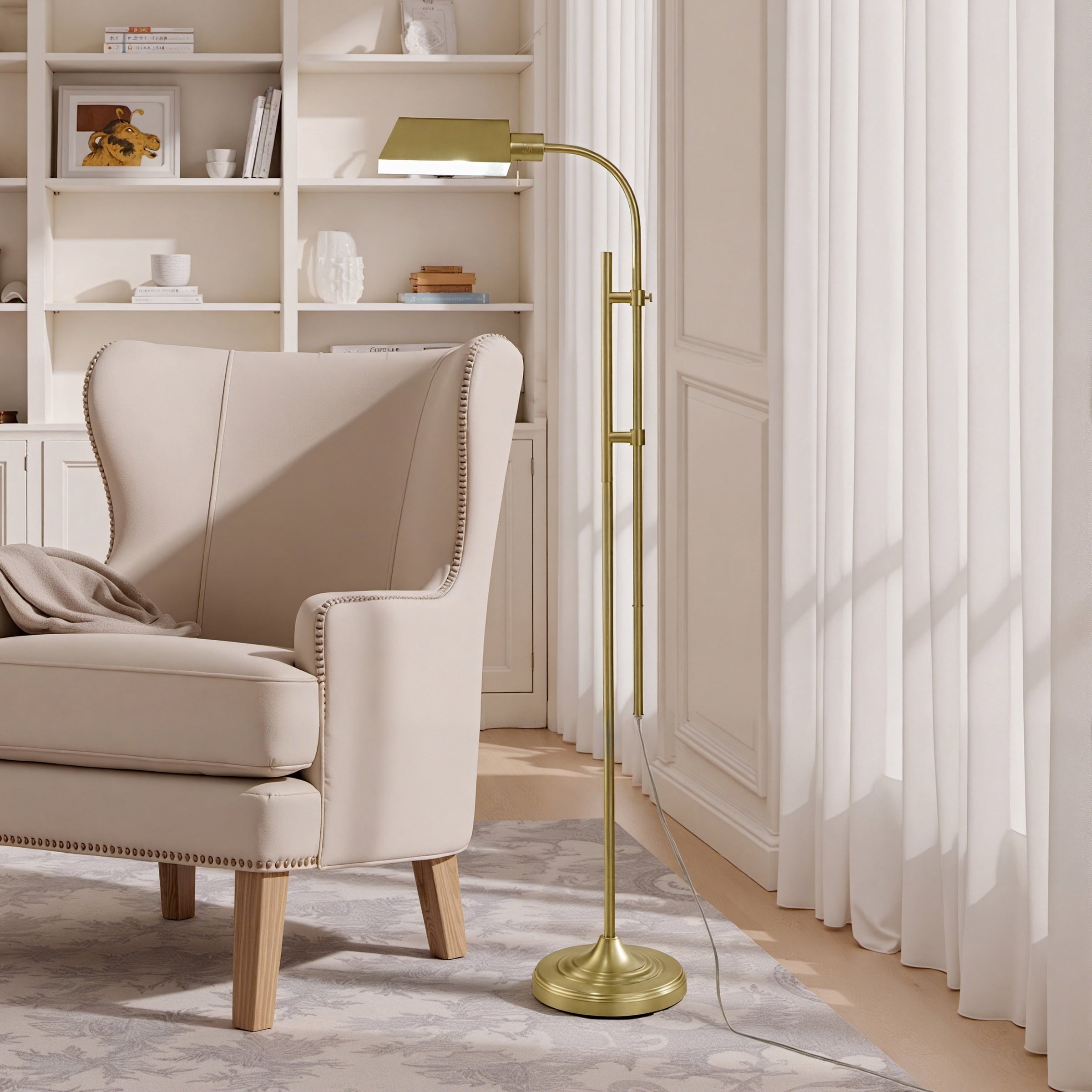 Cozylumi™ 1-Light Modern Adjustable Brass Floor Lamp Gold