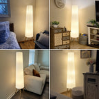 Cozylumi™ 60 Inch White Wood Floor Lamp Adjustable Color Temperature Light with Three