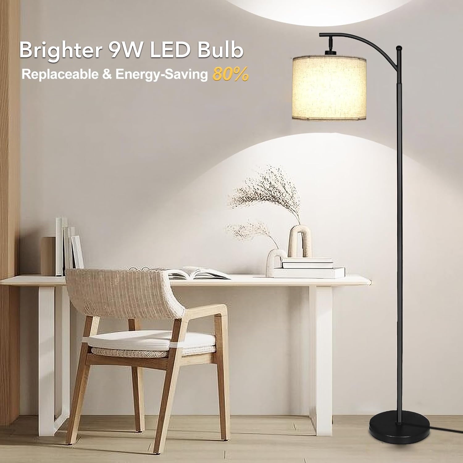 Cozylumi™ BN-LINK Dimmable Floor Lamp with 3 Color Temperatures, Standing Lamp with