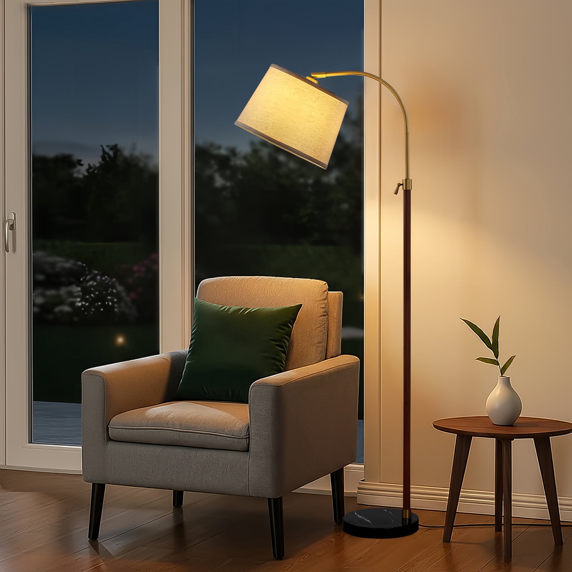 Cozylumi™ RORIA 64 Modern Floor Lamp, Height Adjustable Curved Standing Lamp,for