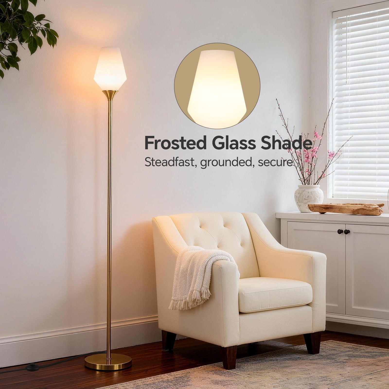 Cozylumi™ Gold Floor Lamp, 69" Standing Lamps for Living Room 3 Color Dimmable Tall