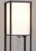 Cozylumi™ 62 Inch Floor Lamp With Black Plastic Shelves and Sustainable White Fabric Shade