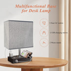Cozylumi™ IJIL Table Lamp for Bedroom, 15.7" Two Fast USB Charging Ports Touch Desk
