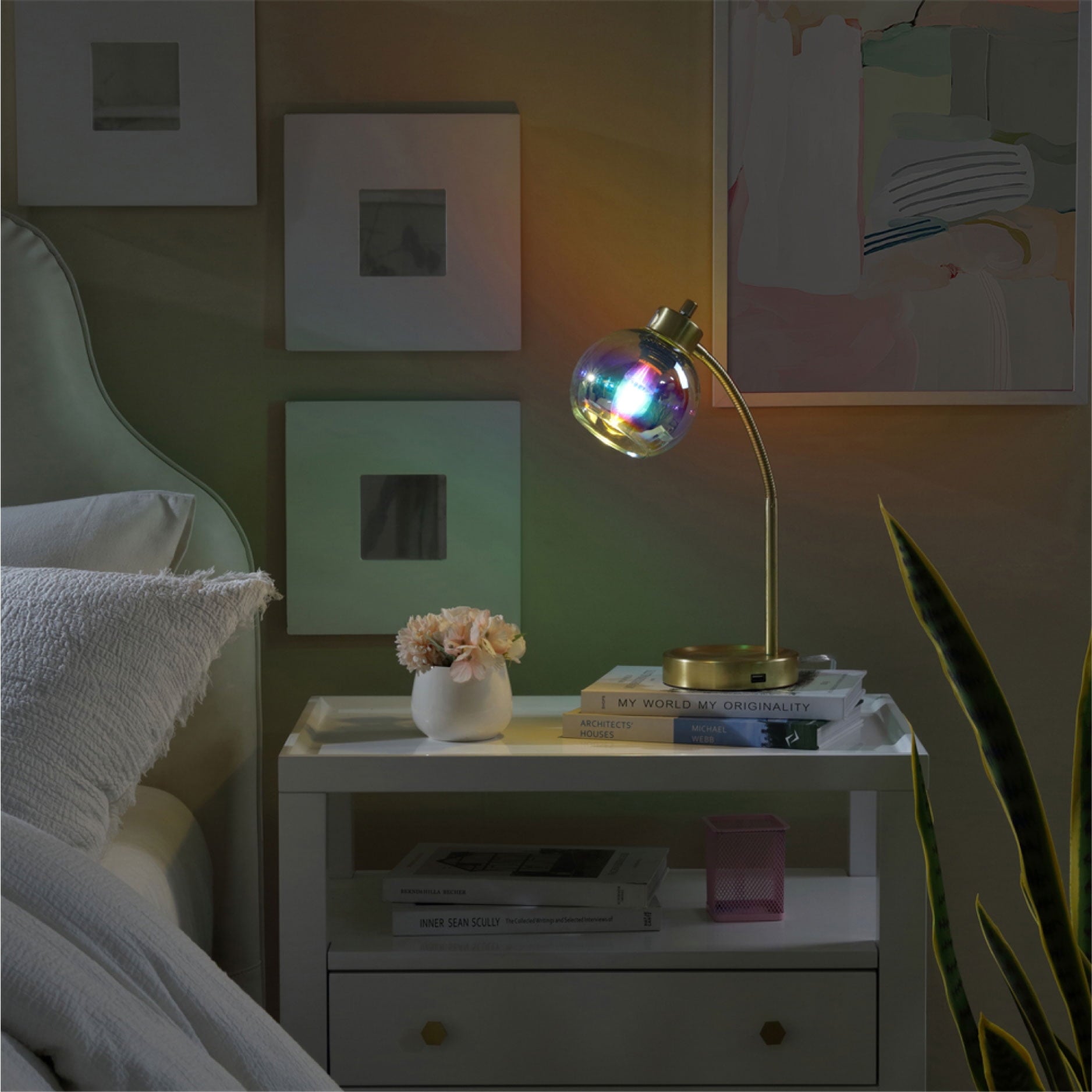 Cozylumi™ Iridescent Orb Lamp, Gold