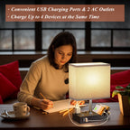 Cozylumi™ IJIL Table Lamp for Bedroom, 15.7" Two Fast USB Charging Ports Touch Desk