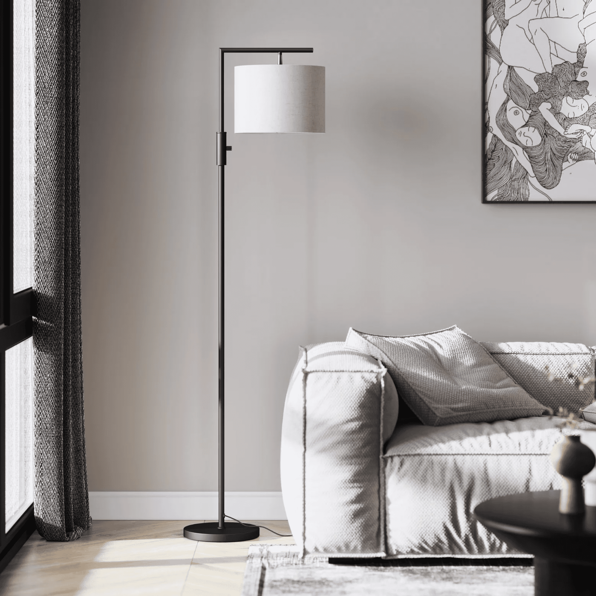 Cozylumi™ Iron Modern Standing Lamp, Gold Floor Lamp for Living Room, with Rotary