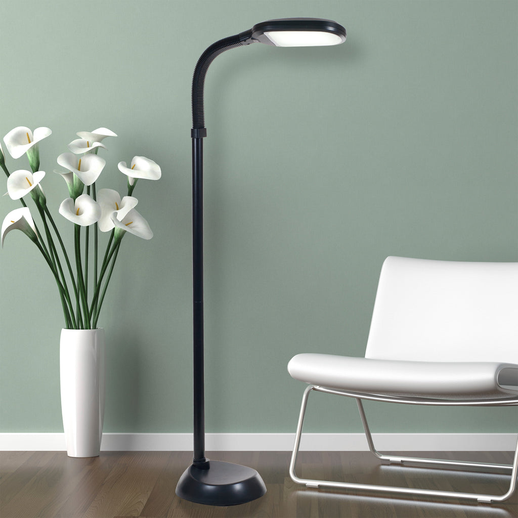 Cozylumi™ Natural Sunlight LED Floor Lamp with Bendable Neck 60 Inch Black