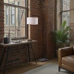 Cozylumi™ Michelle 71-Inch Metal Arc Floor Lamp with White Fabric Shade and 3-Way Switch