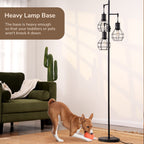 Cozylumi™ 62in Industrial Black Floor Lamps for Living Room, Dimmable, Metal Standing