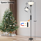 Cozylumi™ Floor Lamp with Reading Light for Living Room, LED Standing Lamp with Remote