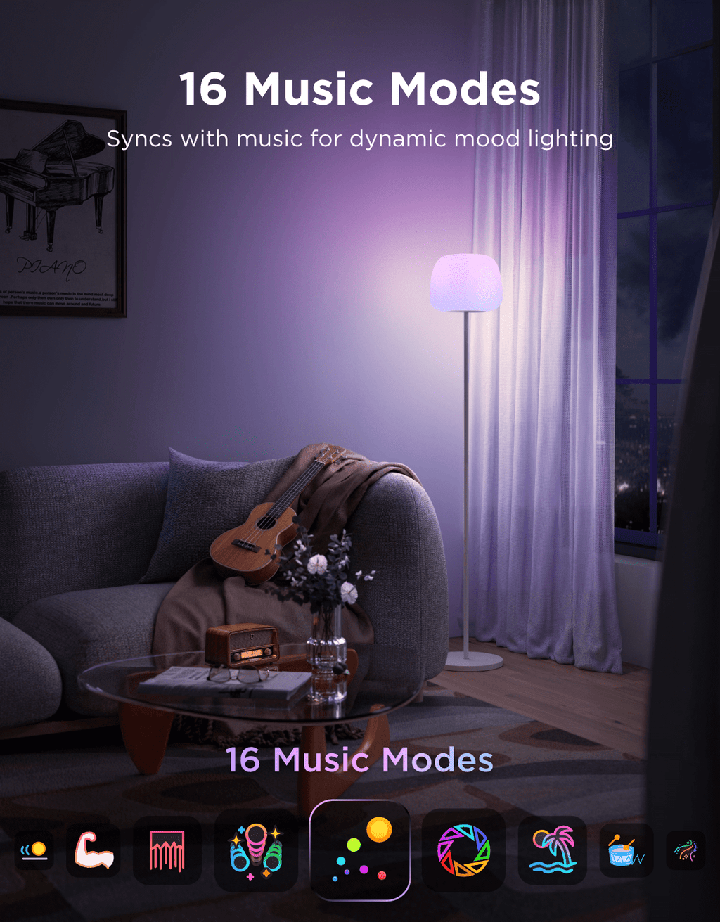 Cozylumi™ Govee Lantern Floor Lamp, Halo Gradient RGBIC Smart Corner Lamp with