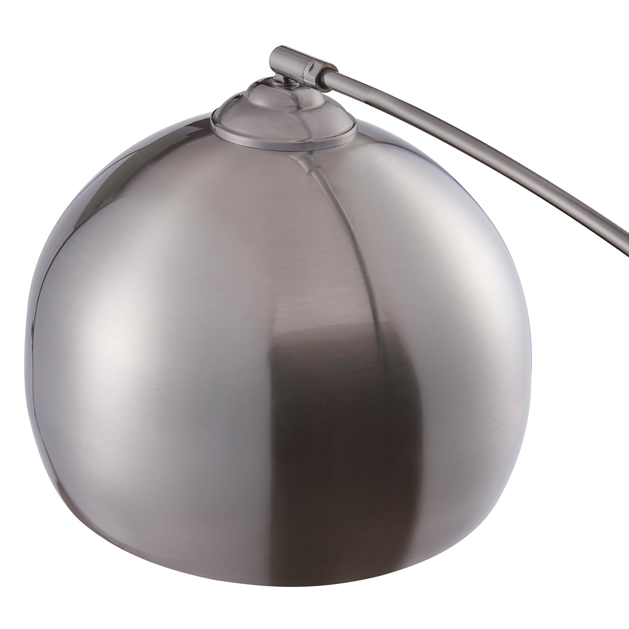 Cozylumi™ Teamson Home Arquer 68.1" Arc Floor Lamp with Faux Marble Base, Nickel