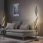 Cozylumi™ LED Spiral Floor Lamp 60 Inch Modern Floor Lamps Dimmable Black Standing Lamp