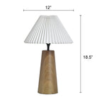 Cozylumi™ Table Lamp, Wood Grain Finish with Pleated Shade