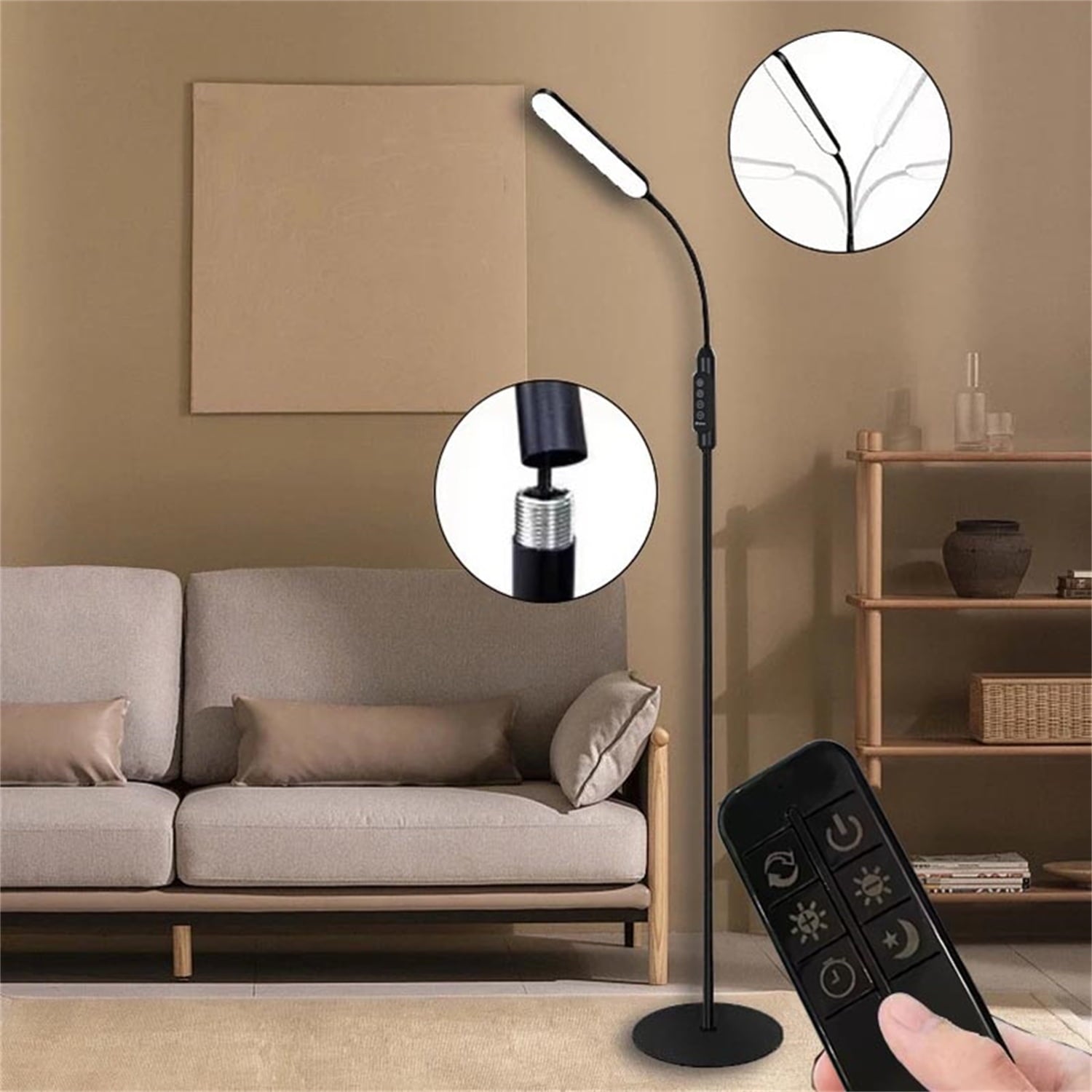 Cozylumi™ Metal LED Floor Lamp, 74''H Modern Touchable Floor Lamp with Remote Control