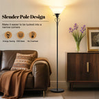 Cozylumi™ Floor Lamp for Living Room,70in Black Standing Lamps with Sturdy Metal Base