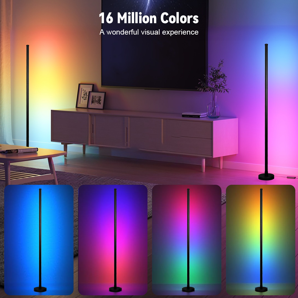 Cozylumi™ LED Corner Floor Lamp, LED Corner Lamp with App and Remote Control, RGB 16