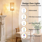 Cozylumi™ 66" Bedroom Floor Lamp 3 Color Temperatures, Gold Tall Standing Lamp with