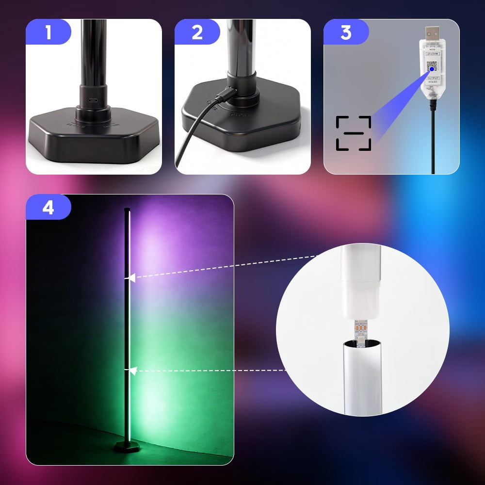 Cozylumi™ LED Corner Floor Lamp, 16 Million Colors Corner Light with App & Remote