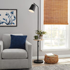 Cozylumi™ 65" Modern Adjustable Head Matte Black Floor Lamp with Black Conical