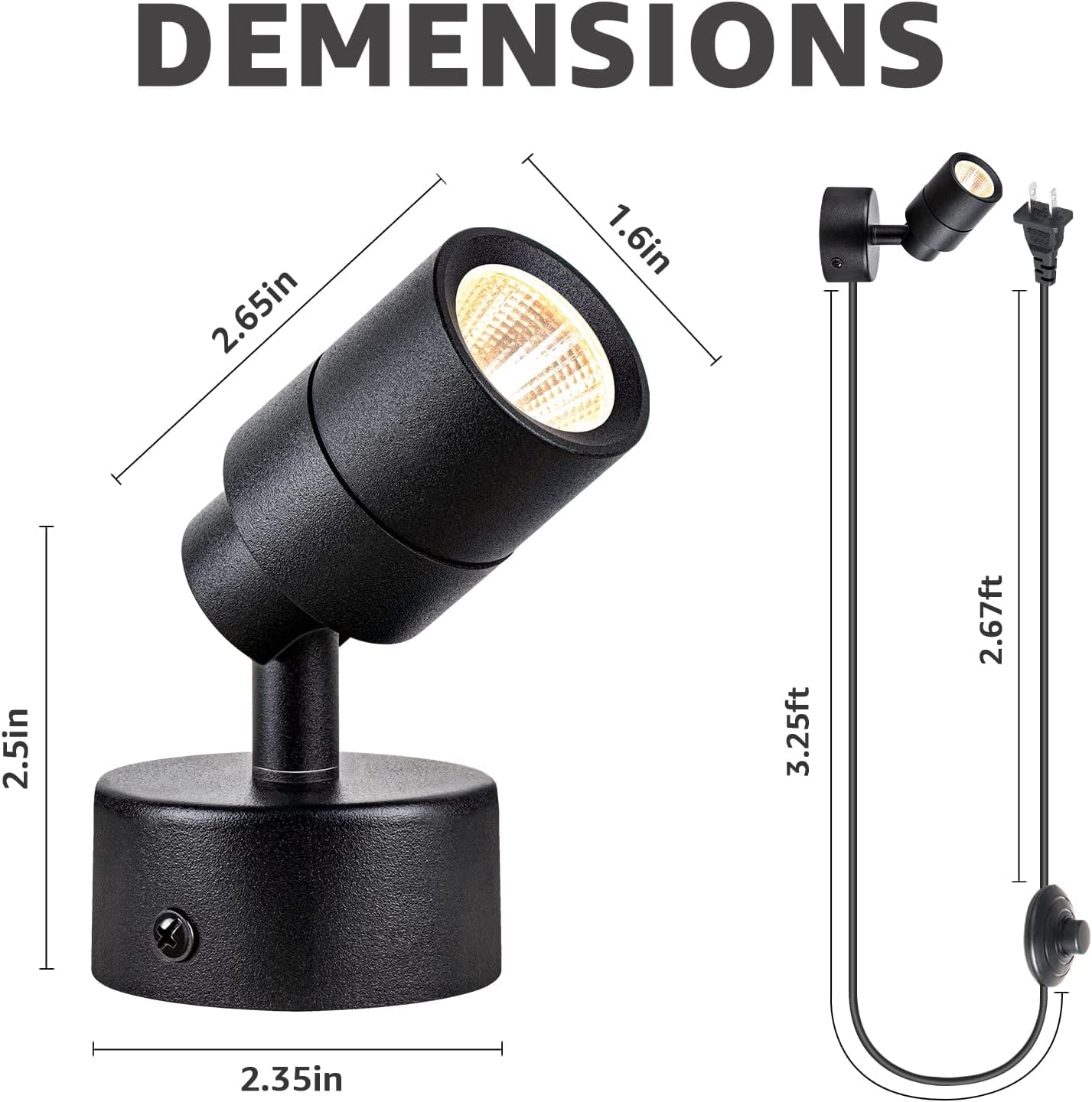 Cozylumi™ SUNVIELED Spotlights Indoor, 3W Up Light Floor Lamps, 3000K Accent Lighting