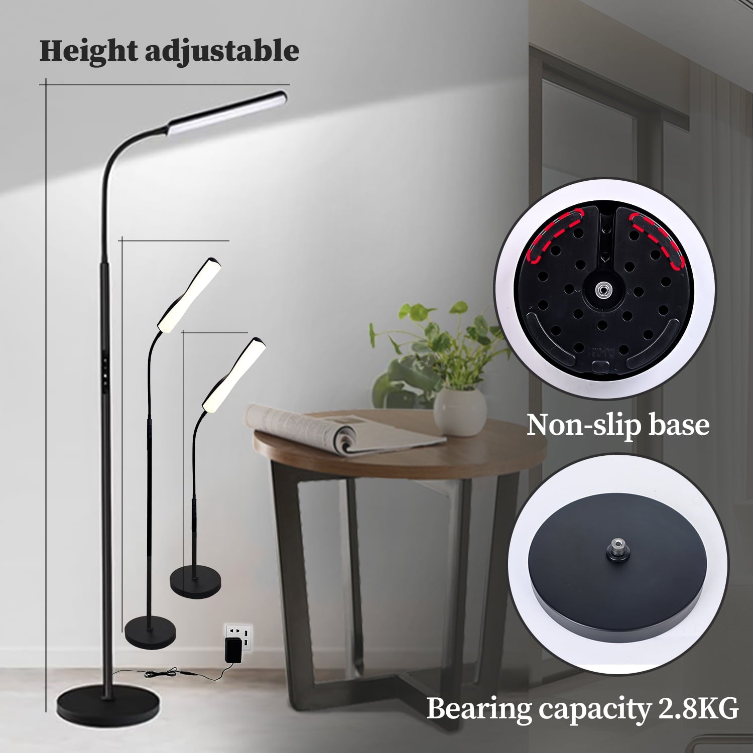 Cozylumi™ Govvep LED Floor Lamp with Flexible Gooseneck and Touch Sensor with Remote