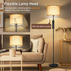 Cozylumi™ Modern Floor Lamps for Living Room, 63" Standing Lamp with Linen Shade, Tall