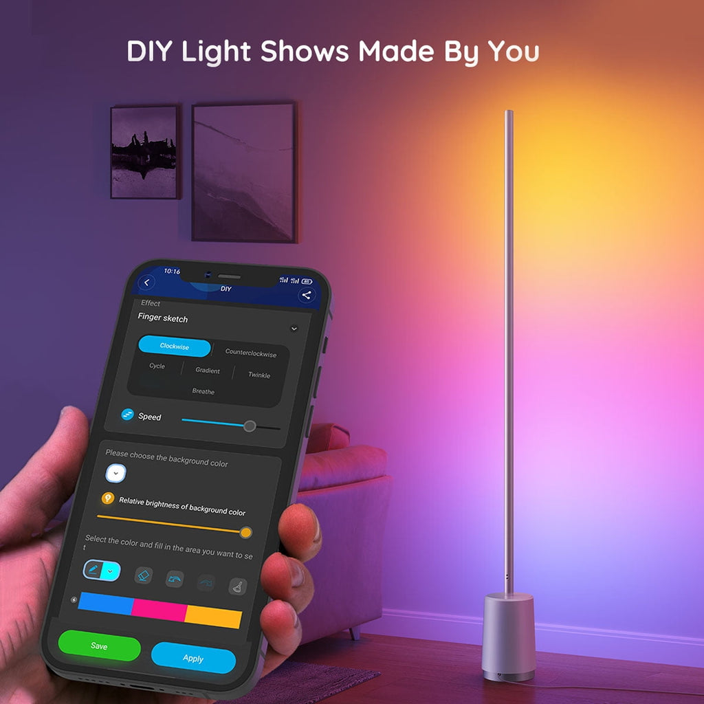 Cozylumi™ Govee RGBICWW Floor Lamp Modern - Dimmable LED, Music Sync, Remote, Smart
