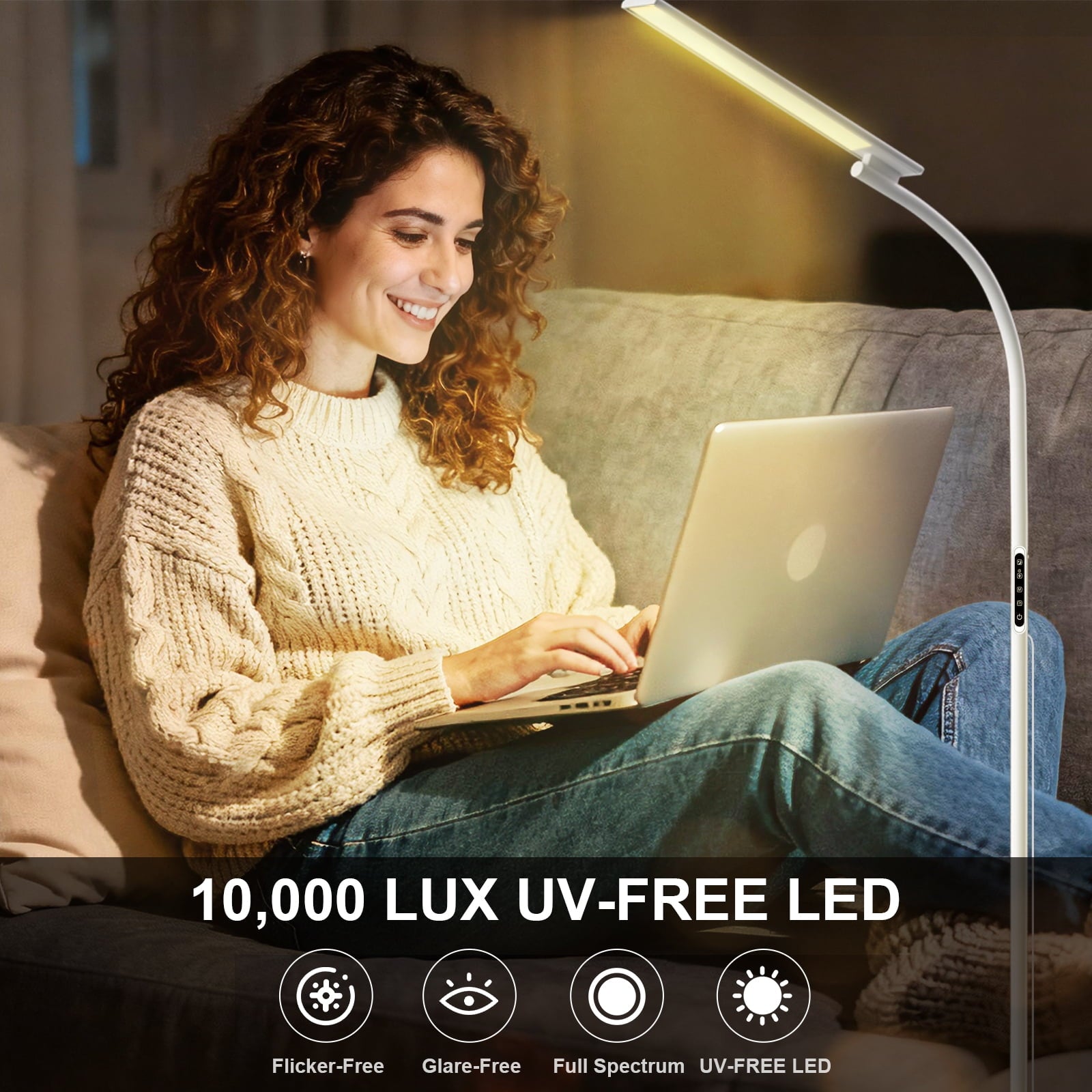 Cozylumi™ Shomterade 3-in-1 SAD Light Therapy Lamp , Floor Lamp with Remote, Adjustable