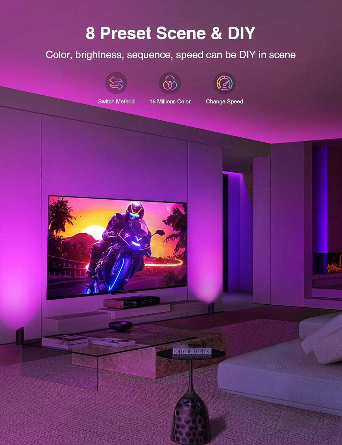 Cozylumi™ SUNVIE Smart Floor Can Lamp, RGBW Color Changing Uplight Spotlight with App