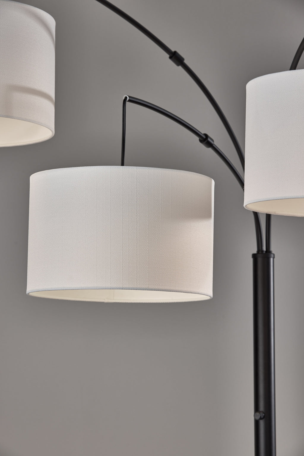 Cozylumi™ 82 in Matte Black 3-Light Arc Floor Lamp with Adjustable Shades